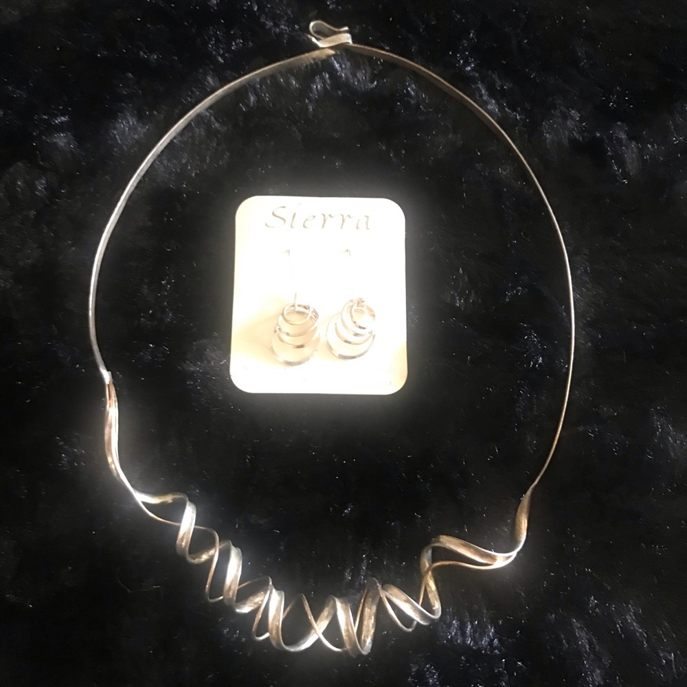 Handcrafted Sterling & 14k Necklace & Earrings